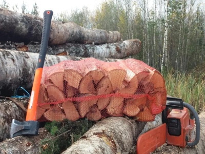 Дрова в сетках